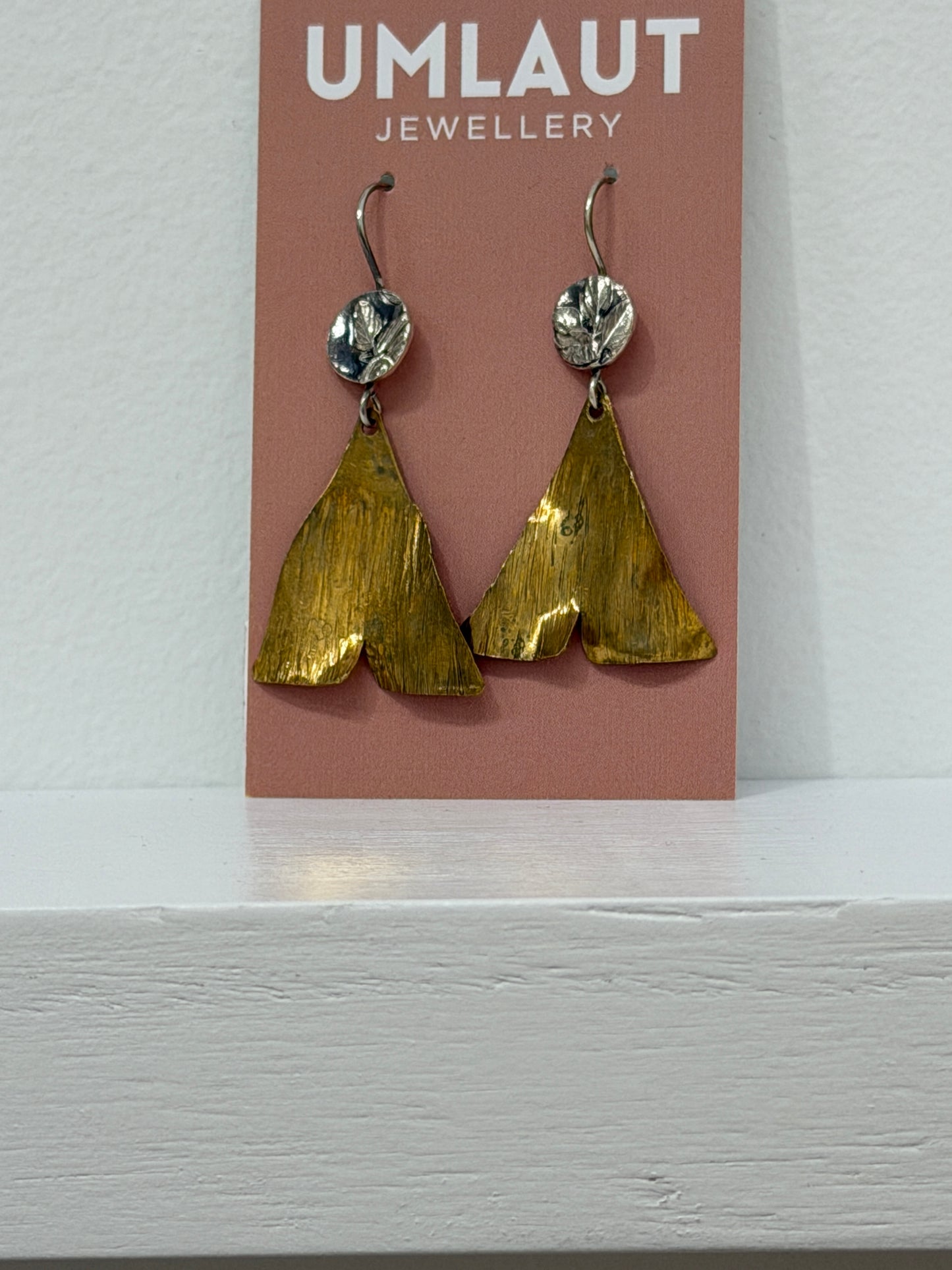 Thyme Earrings - silver and brass collection