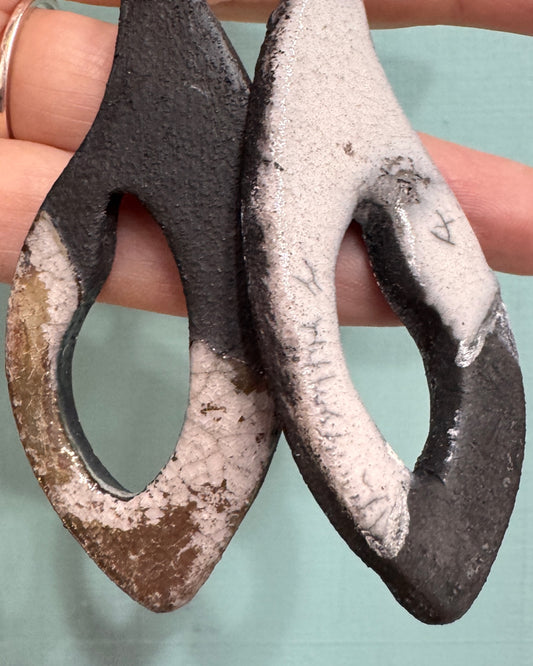 Raku fired clay earrings - 2