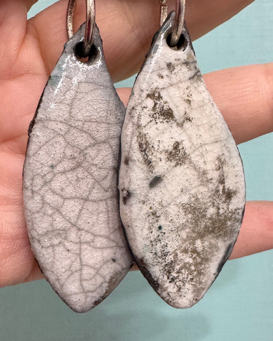 Raku fired clay earrings - 4