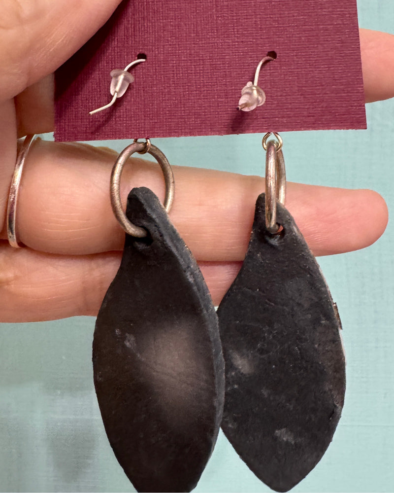 Raku fired clay earrings - 5