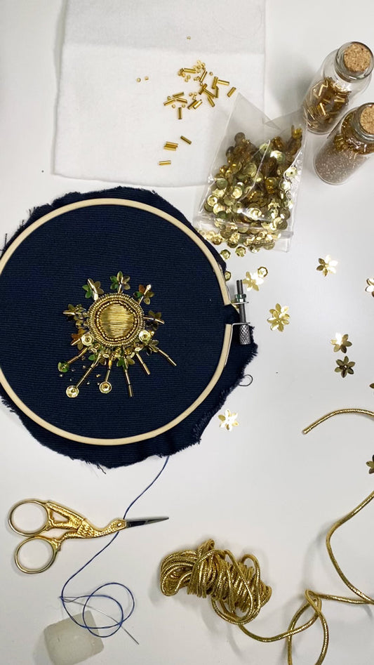 Workshop - Create a Sun Motif in Goldwork Embroidery