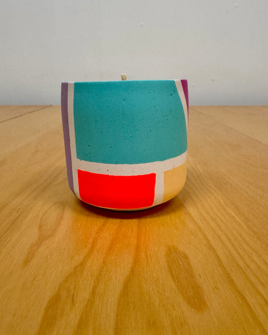 Beeswax Candle + Holder - blocks