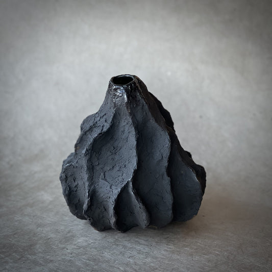 Black Lava Sculptural Vase