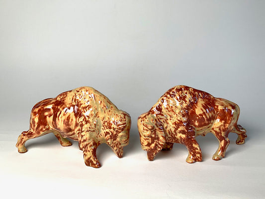Bison Statuette - reddish brown