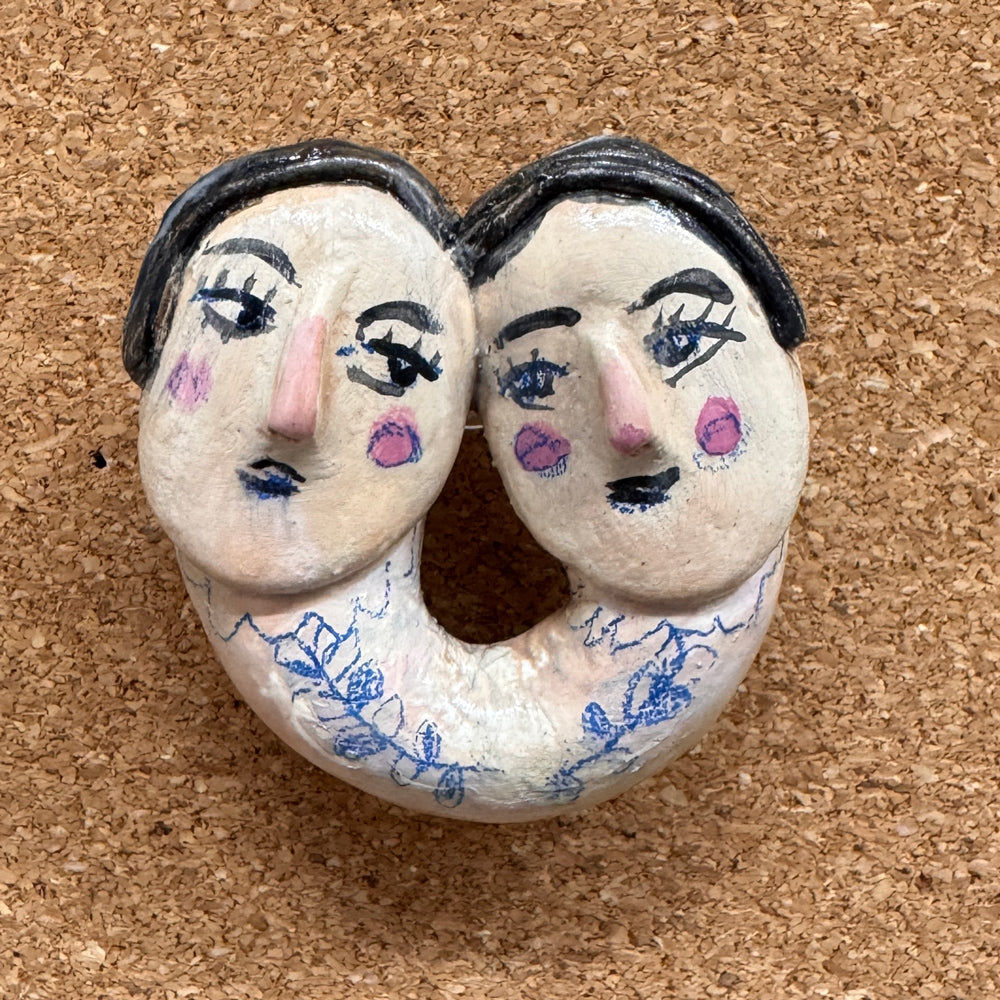 Twin Sisters Brooch