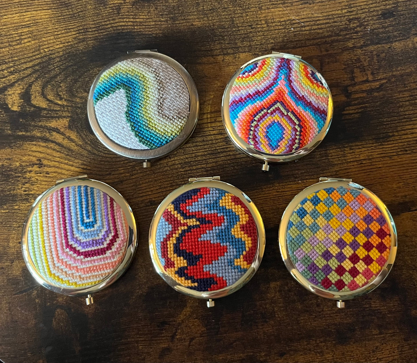 Cross Stitch Compact Mirrors