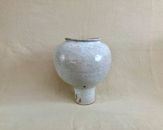 Round Vase with Tall Foot (white)