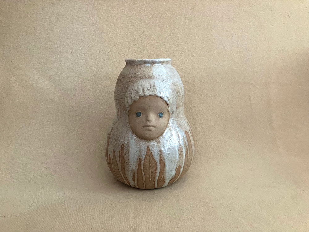 Gourd Shaped Vase with Blue Eyes
