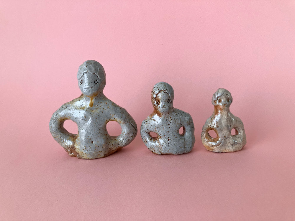 Pinched Boy Busts (Wood/Soda)