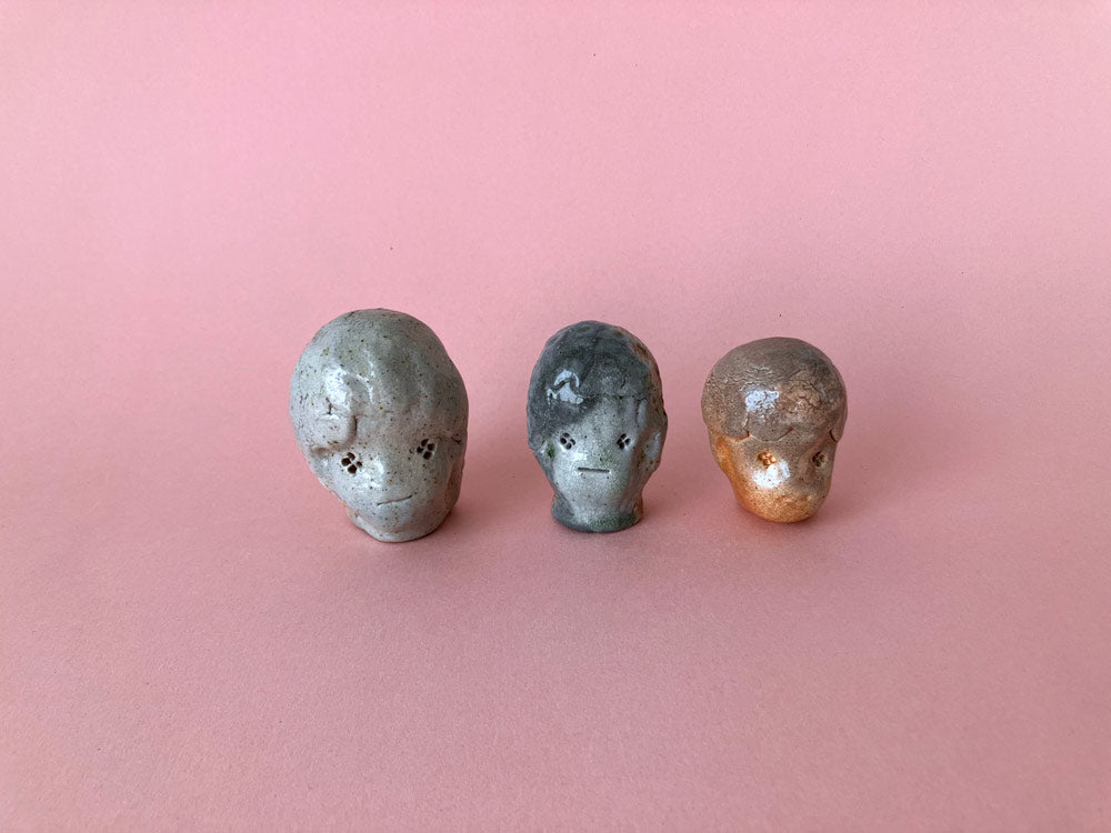 Pinched Boy Faces (Wood/Soda)