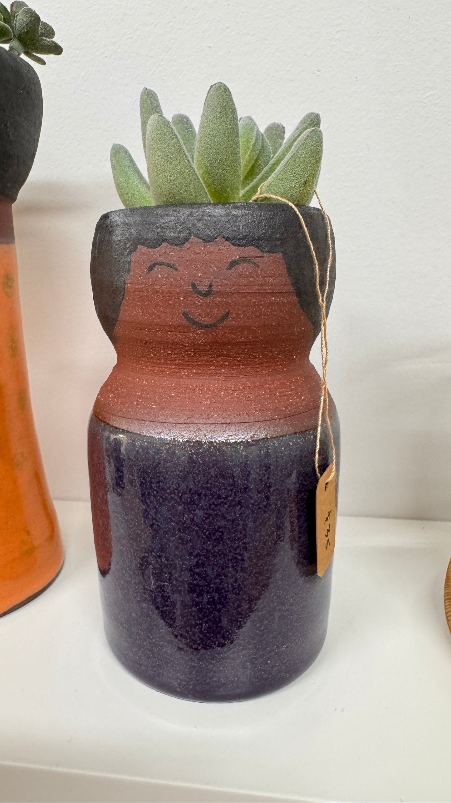 Mini Blue Person Ceramic Planter