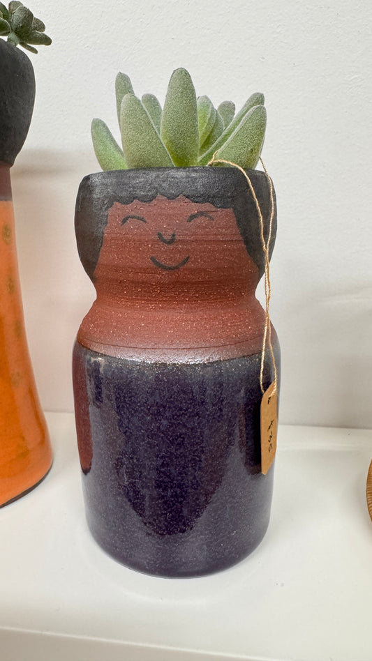 Mini Blue Person Ceramic Planter