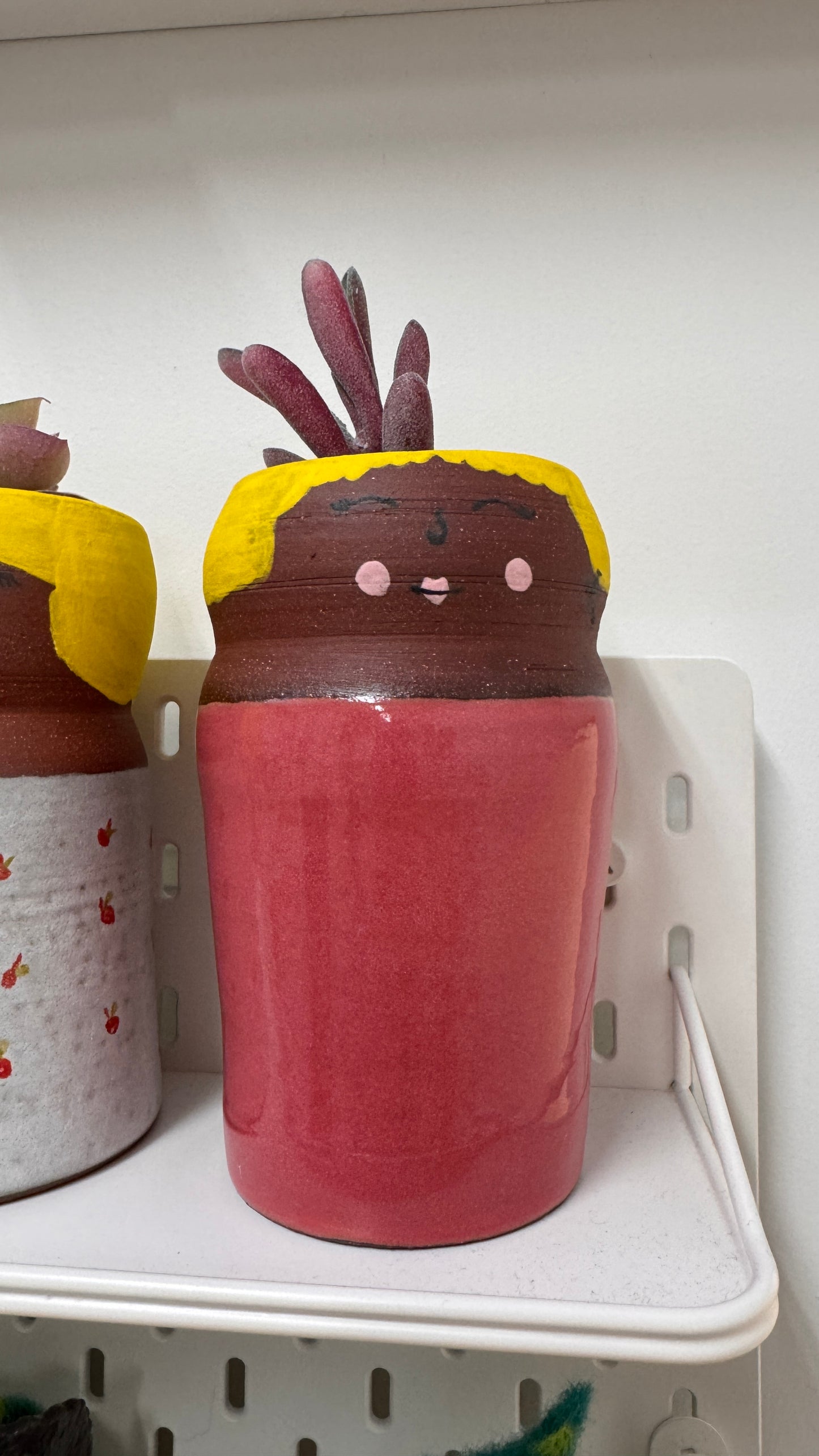 Red Dress Lady Ceramic Planter