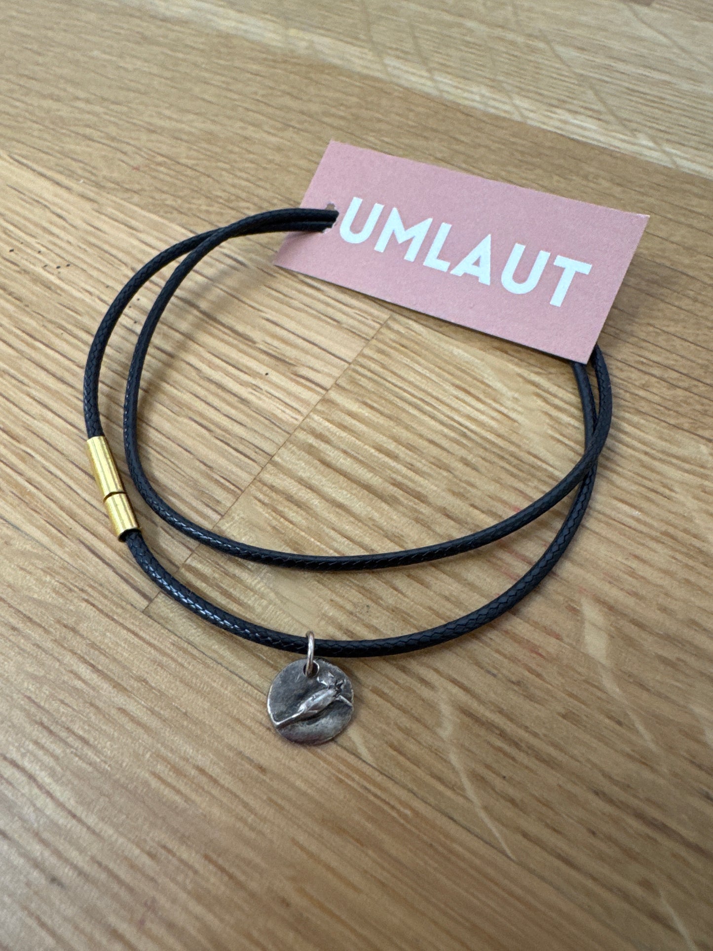 Flower Bud Leather and Silver Bracelet/Necklace