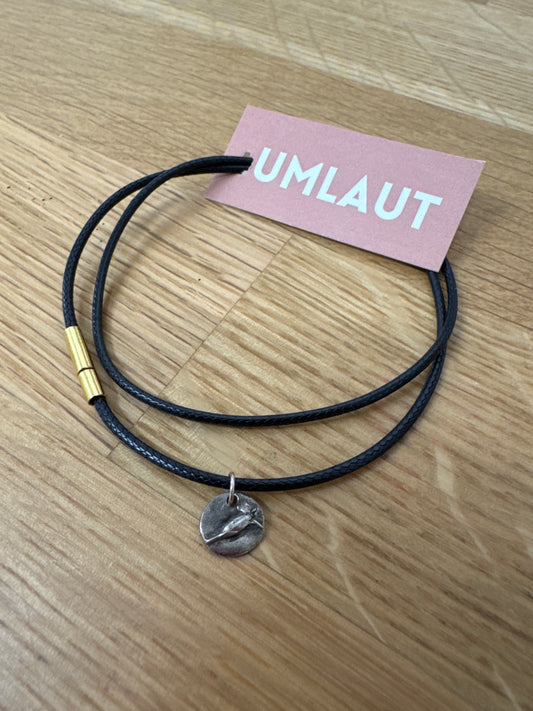 Flower Bud Leather and Silver Bracelet/Necklace