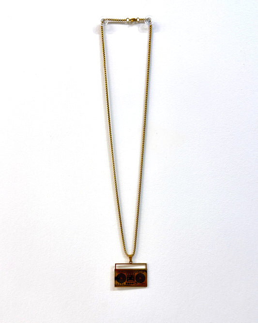 Ghetto Blaster necklace - gold
