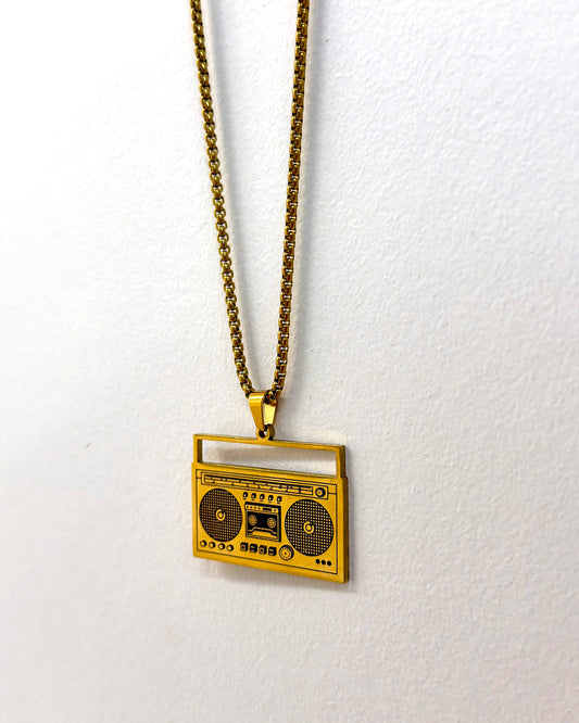 Ghetto Blaster necklace - gold