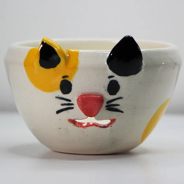 Small Cat-Faced Ceramic Yarn Bowl