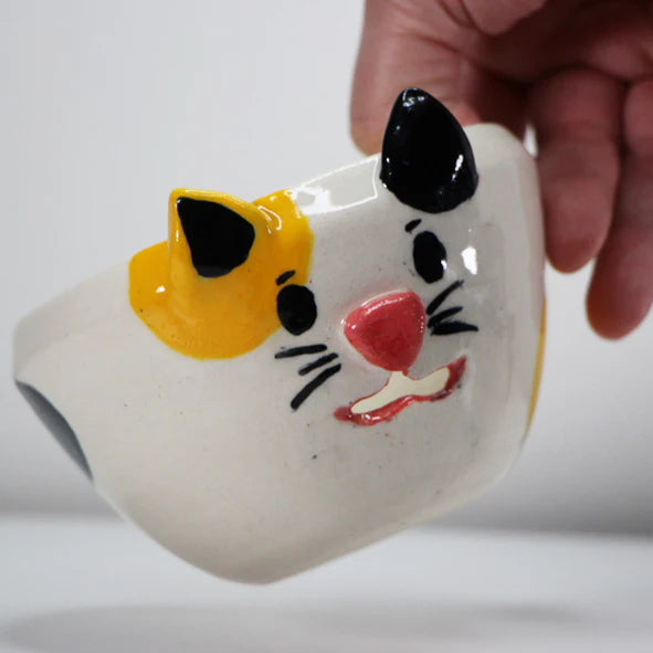 Small Cat-Faced Ceramic Yarn Bowl