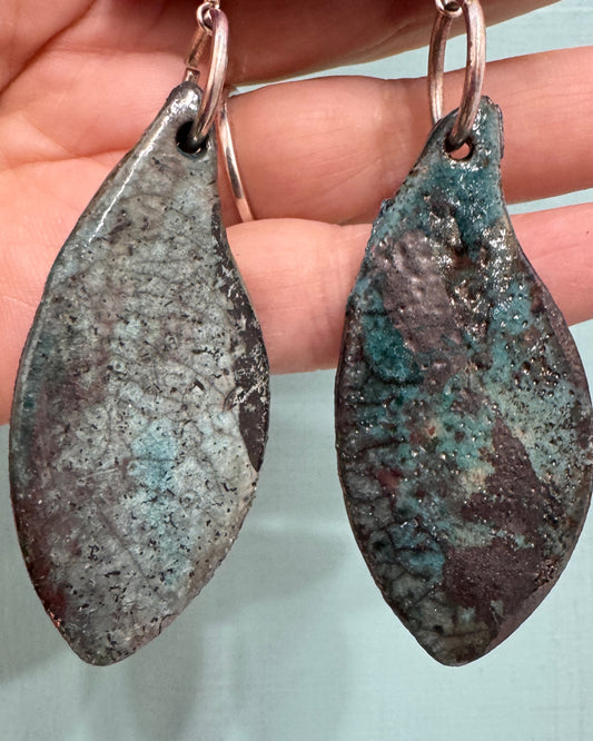 Raku fired clay earrings - 3