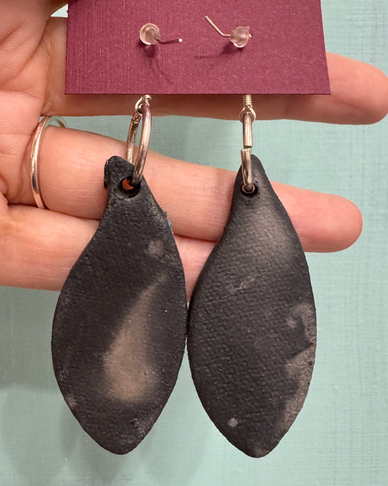 Raku fired clay earrings - 3
