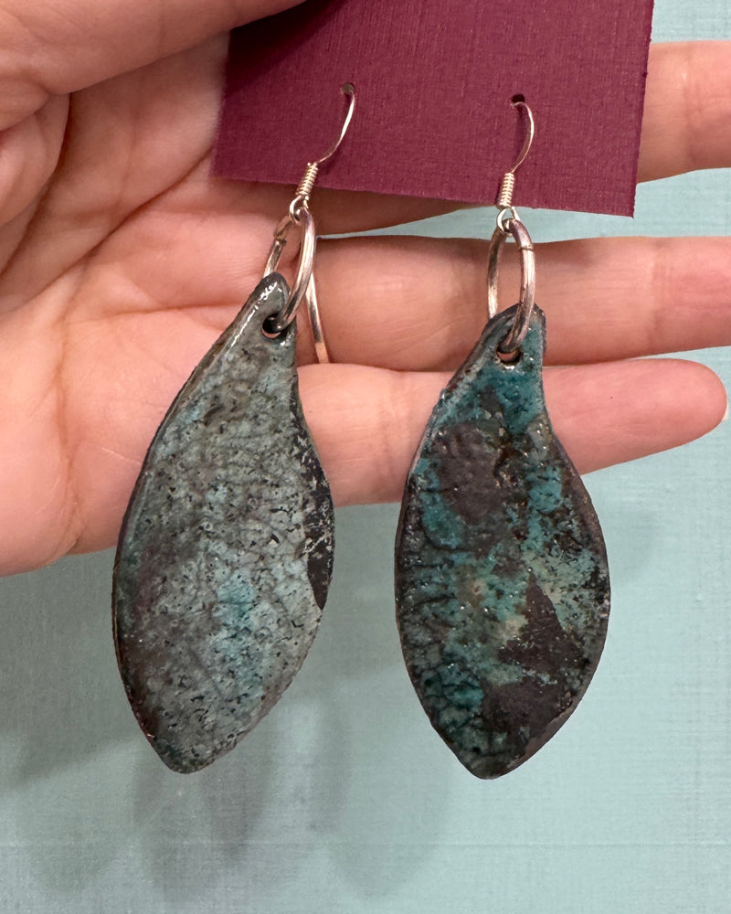 Raku fired clay earrings - 3