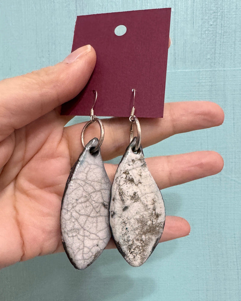 Raku fired clay earrings - 4