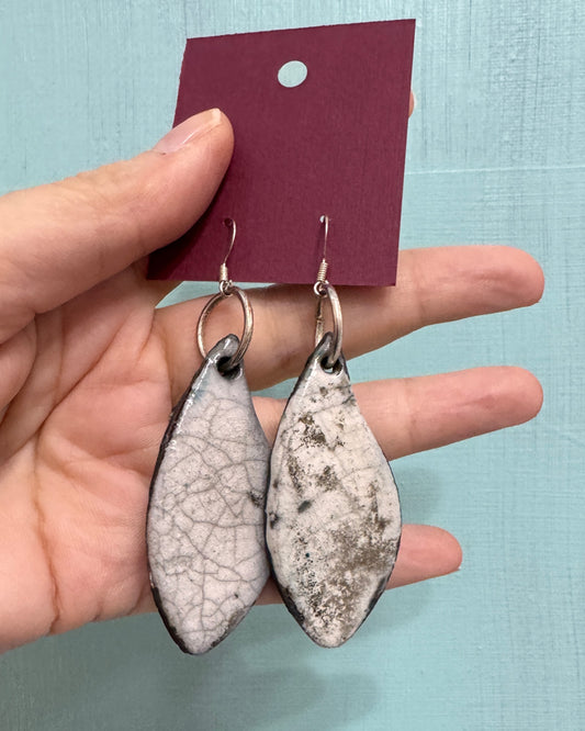 Raku fired clay earrings - 4