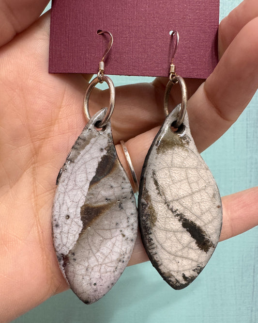 Raku fired clay earrings - 5