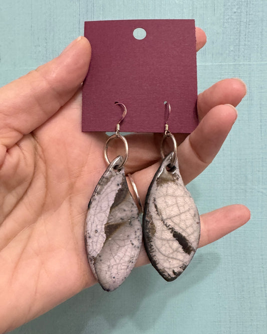 Raku fired clay earrings - 5