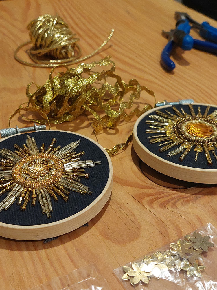 Workshop - Create a Sun Motif in Goldwork Embroidery