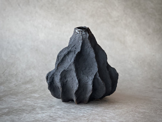 Black Lava Sculptural Vase