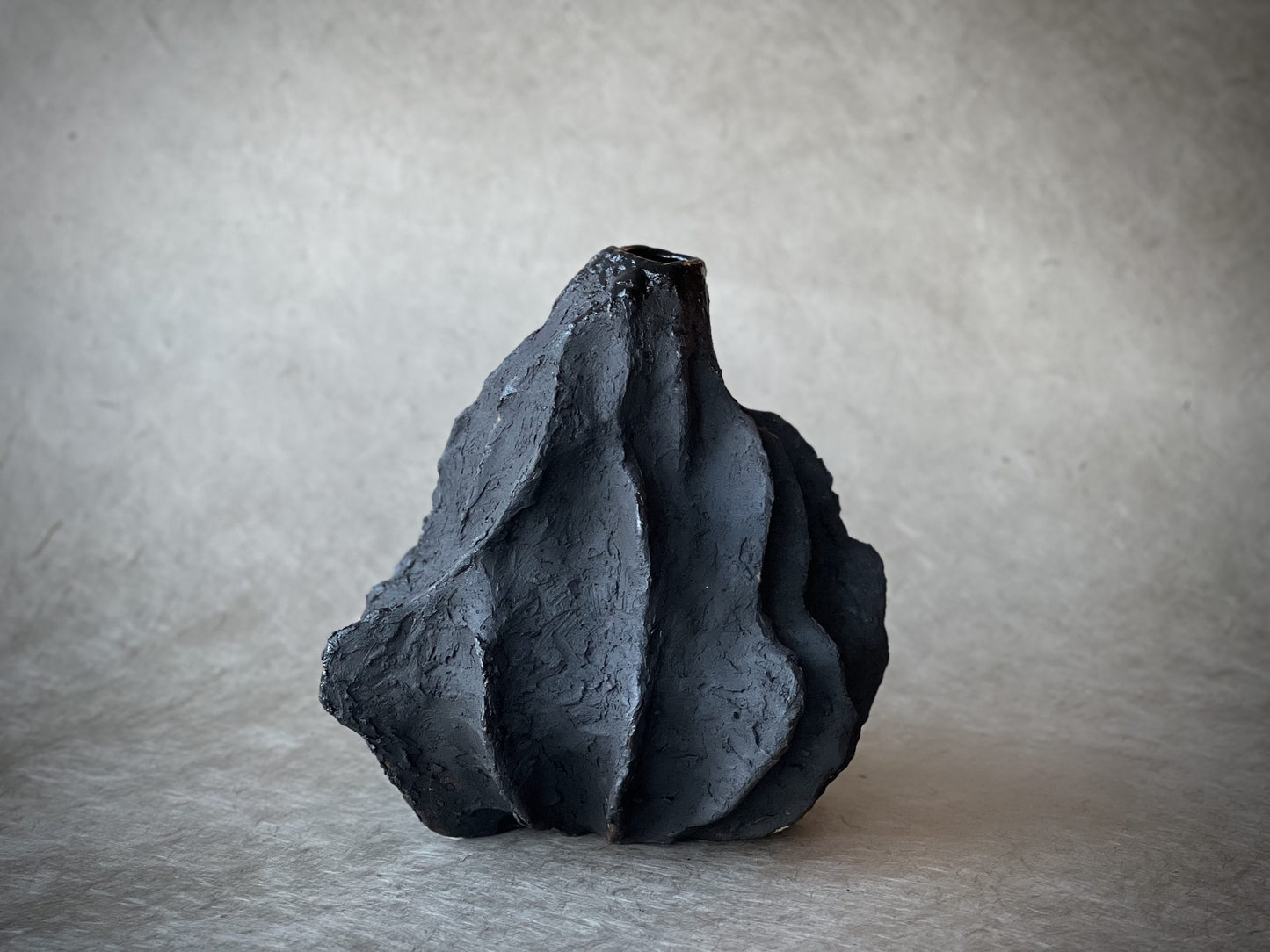 Black Lava Sculptural Vase