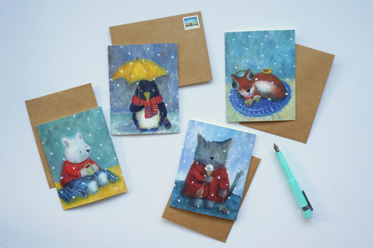 Winter is Here! Holiday Card Set (8)