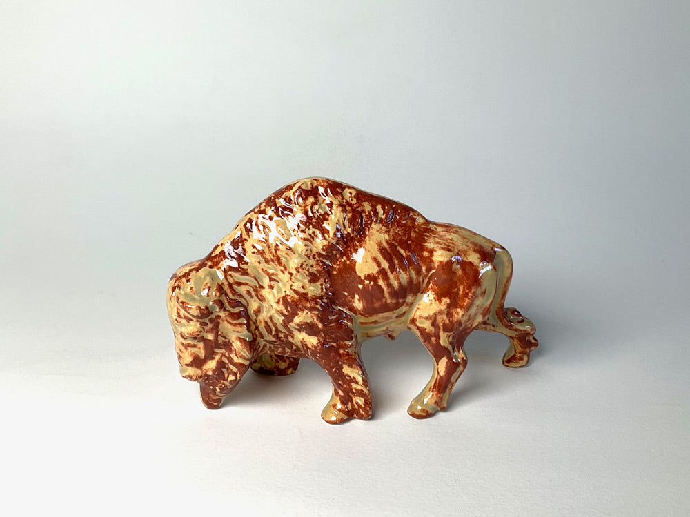 Bison Statuette - reddish brown