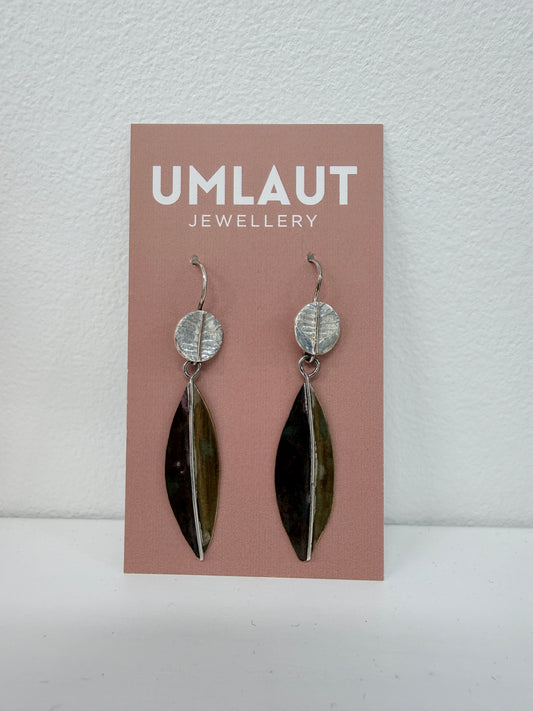 Smoke Bush Earrings - silver and brass collection